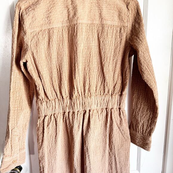 J. Crew Tan Waist Corduroy Dress Size 2 Zip Front Cinched NEW Texture Utility - Picture 16 of 16